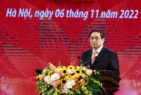 Thủ tướng Chính phủ Phạm Minh Chính: Trong thành công chung của đất nước ta thời gian qua có sự đóng góp tích cực, quan trọng của công tác pháp luật - Ảnh: VGP/Nhật Bắc