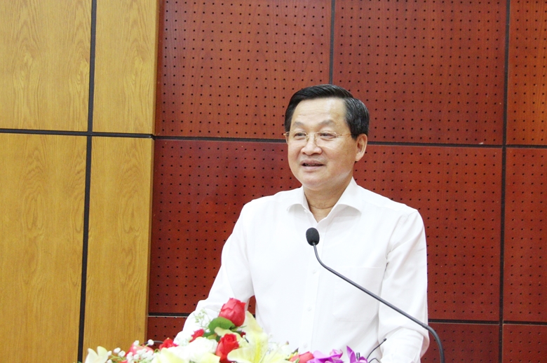 Phó Thủ tướng Lê Minh Khái phát biểu tại buổi làm việc với tỉnh Tây Ninh