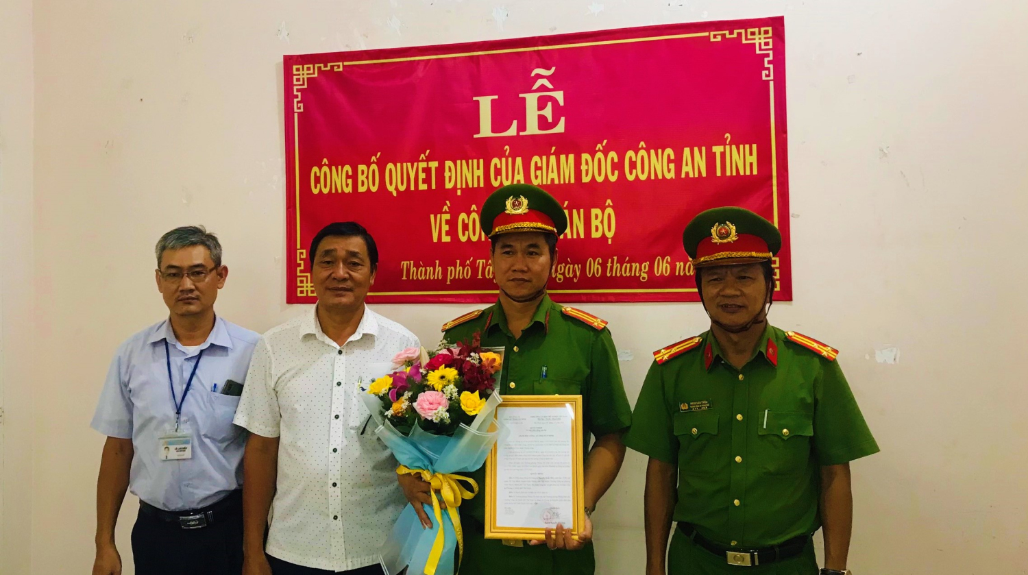 Lễ công bố quyết định điều động, bổ nhiệm Trưởng công an Phường 3, thành phố Tây Ninh