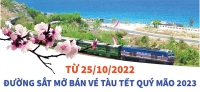 Từ 25/10/2022, đường sắt mở bán vé tàu Tết Quý Mão 2023