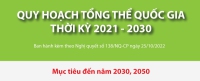 Quy hoạch tổng thể quốc gia thời kỳ 2021 - 2030