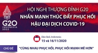 Hội nghị thượng đỉnh G20 nhấn mạnh thúc đẩy phục hồi hậu đại dịch COVID-19