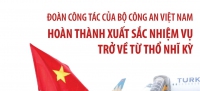 Đoàn công tác của Bộ Công an Việt Nam hoàn thành xuất sắc nhiệm vụ trở về từ Thổ Nhĩ Kỳ