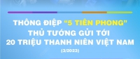 Thông điệp “5 tiên phong” Thủ tướng gửi tới 20 triệu thanh niên Việt Nam