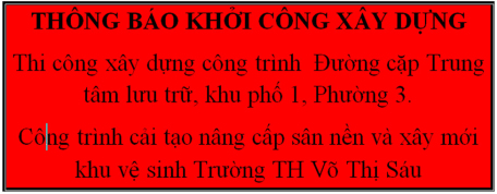 Thông báo khởi công công trình