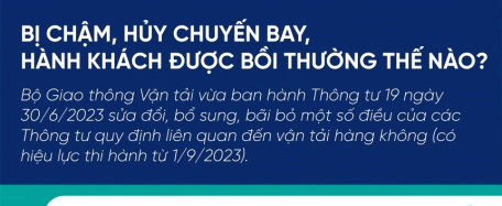 Bị chậm, hủy chuyến bay, hành khách được bồi thường thế nào?