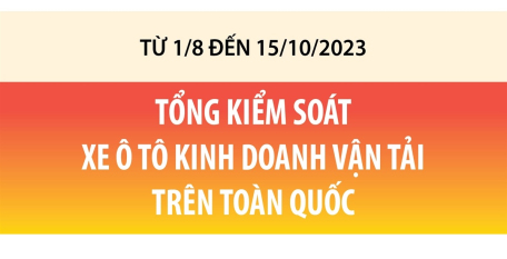 Từ 1/8 đến 15/10/2023: Tổng kiểm soát xe ô tô kinh doanh vận tải trên toàn quốc