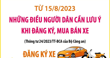 Những điều người dân cần lưu ý khi đăng ký, mua bán xe từ 15/8/2023