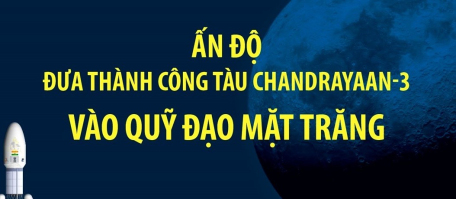 Ấn Độ đưa thành công tàu Chandrayaan-3 vào quỹ đạo Mặt Trăng