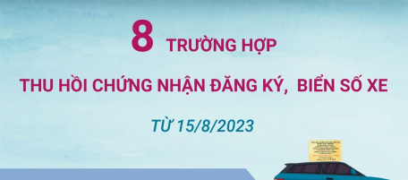 8 trường hợp thu hồi chứng nhận đăng ký, biển số xe từ 15/8/2023