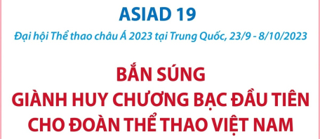 ASIAD 19: Bắn súng giành Huy chương Bạc đầu tiên cho Đoàn Thể thao Việt Nam