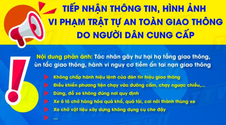 Tiếp nhận thông tin, hình ảnh vi phạm trật tự an toàn giao thông