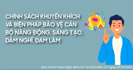 Chính sách khuyến khích và bảo vệ cán bộ năng động, sáng tạo, dám nghĩ, dám làm