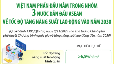 Việt Nam phấn đấu nằm trong nhóm 3 nước dẫn đầu ASEAN về tốc độ tăng năng suất lao động vào năm 2030