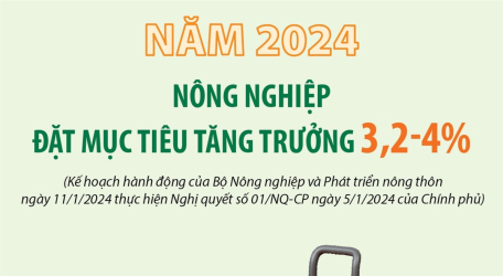 Năm 2024: Nông nghiệp đặt mục tiêu tăng trưởng 3,2-4%