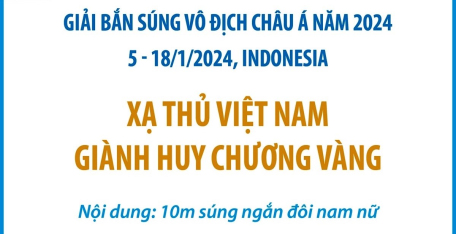 Xạ thủ Việt Nam giành Huy chương Vàng tại Giải Bắn súng Vô địch châu Á năm 2024