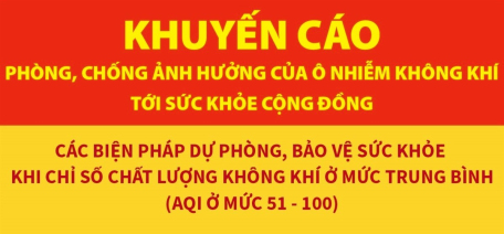 Các biện pháp dự phòng, bảo vệ sức khỏe khi chỉ số chất lượng không khí ở mức trung bình