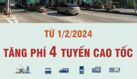 Từ 1/2/2024 Tăng phí 4 tuyến cao tốc