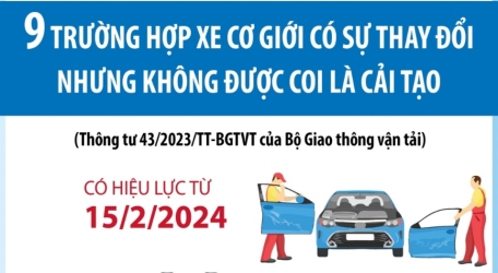 9 trường hợp xe cơ giới có sự thay đổi nhưng không được coi là cải tạo