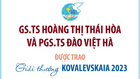 GS.TS Hoàng Thị Thái Hòa và PGS.TS Đào Việt Hà được trao Giải thưởng Kovalevskaia 2023