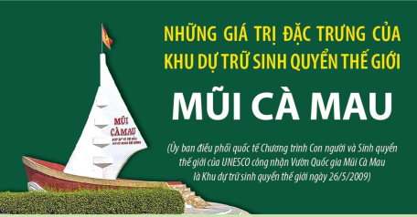 Những giá trị đặc trưng của Khu dự trữ sinh quyển thế giới Mũi Cà Mau