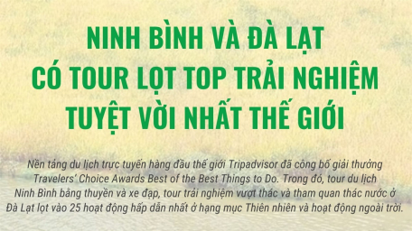 Ninh Bình và Đà Lạt có tour lọt top trải nghiệm tuyệt vời nhất thế giới