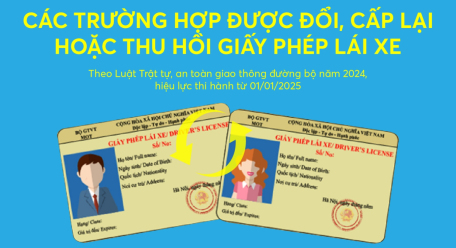 Các trường hợp được đổi, cấp lại hoặc thu hồi giấy phép lái xe từ 1/1/2025