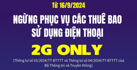 Từ 16/9/2024: Ngừng phục vụ các thuê bao sử dụng điện thoại 2G Only