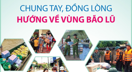 Chung tay, đồng lòng hướng về vùng bão lũ