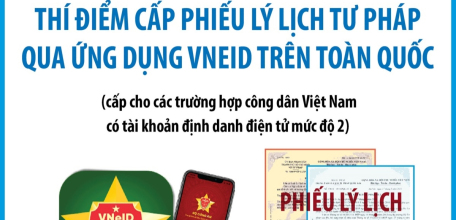 Thí điểm cấp Phiếu lý lịch tư pháp qua ứng dụng VNeID trên toàn quốc