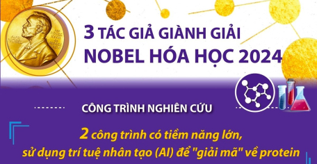 Giải Nobel Hóa học 2024 vinh danh các nhà khoa học Mỹ và Anh nghiên cứu cấu trúc protein