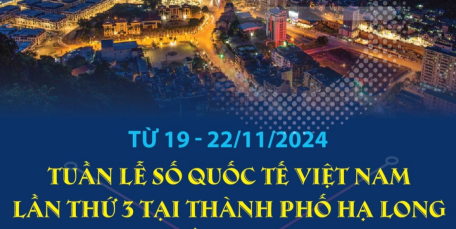 Từ ngày 19 - 22/11/2024: Tuần lễ số quốc tế Việt Nam lần thứ 3 tại thành phố Hạ Long (Quảng Ninh)