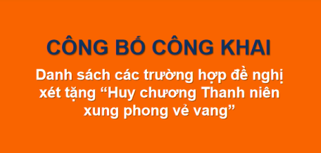 Công khai danh sách các trường hợp đề nghị xét tặng “Huy chương Thanh niên xung phong vẻ vang”