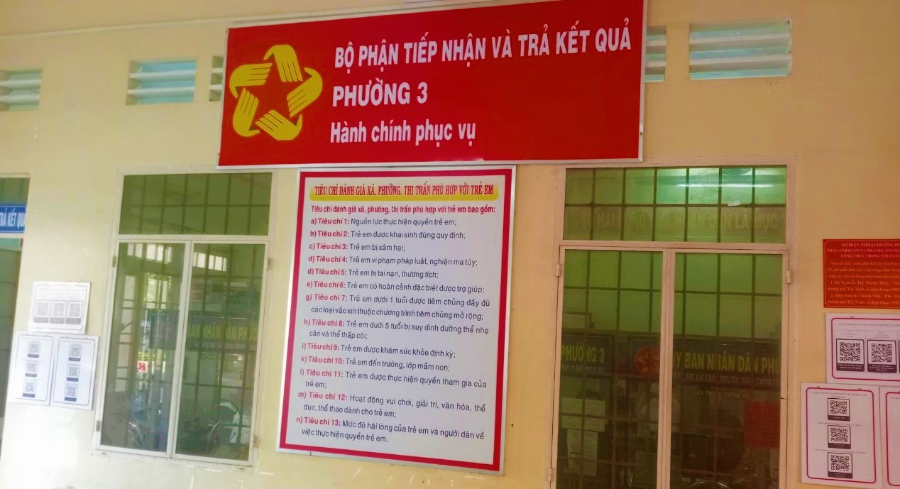 Đồng bộ Bộ nhận diện thương hiệu tại Bộ phận “Một cửa” Phường 3