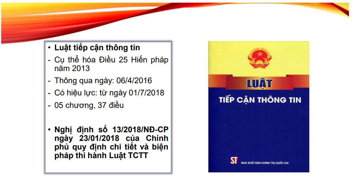 Phổ biến Luật Tiếp cận thông tin và Tài liệu hướng dẫn việc cung cấp thông tin cho công dân