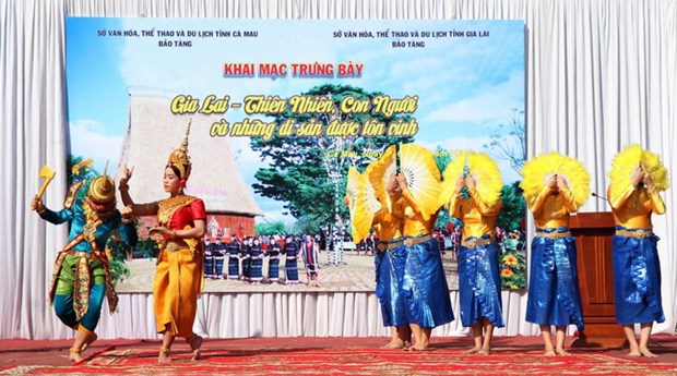 Nghệ thuật múa Rô băm của đồng bào dân tộc Khmer Nam Bộ được phát huy, bảo tồn. (Ảnh: TTXVN)