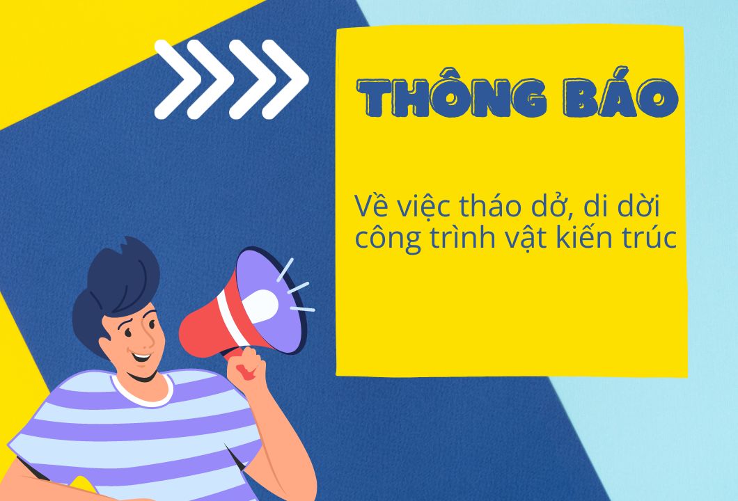 Thông báo về việc tháo dở, di dời công trình vật kiến trúc