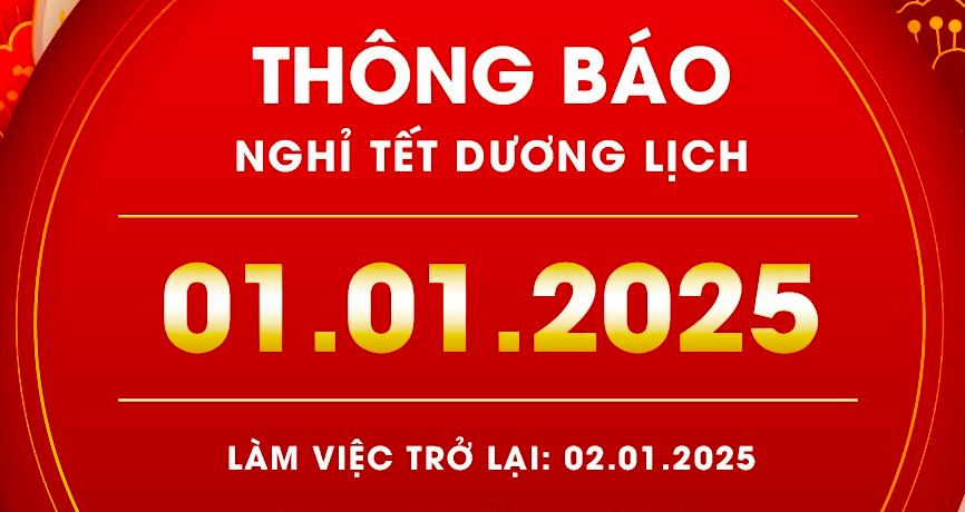 Thông báo nghỉ Tết Dương lịch 2025