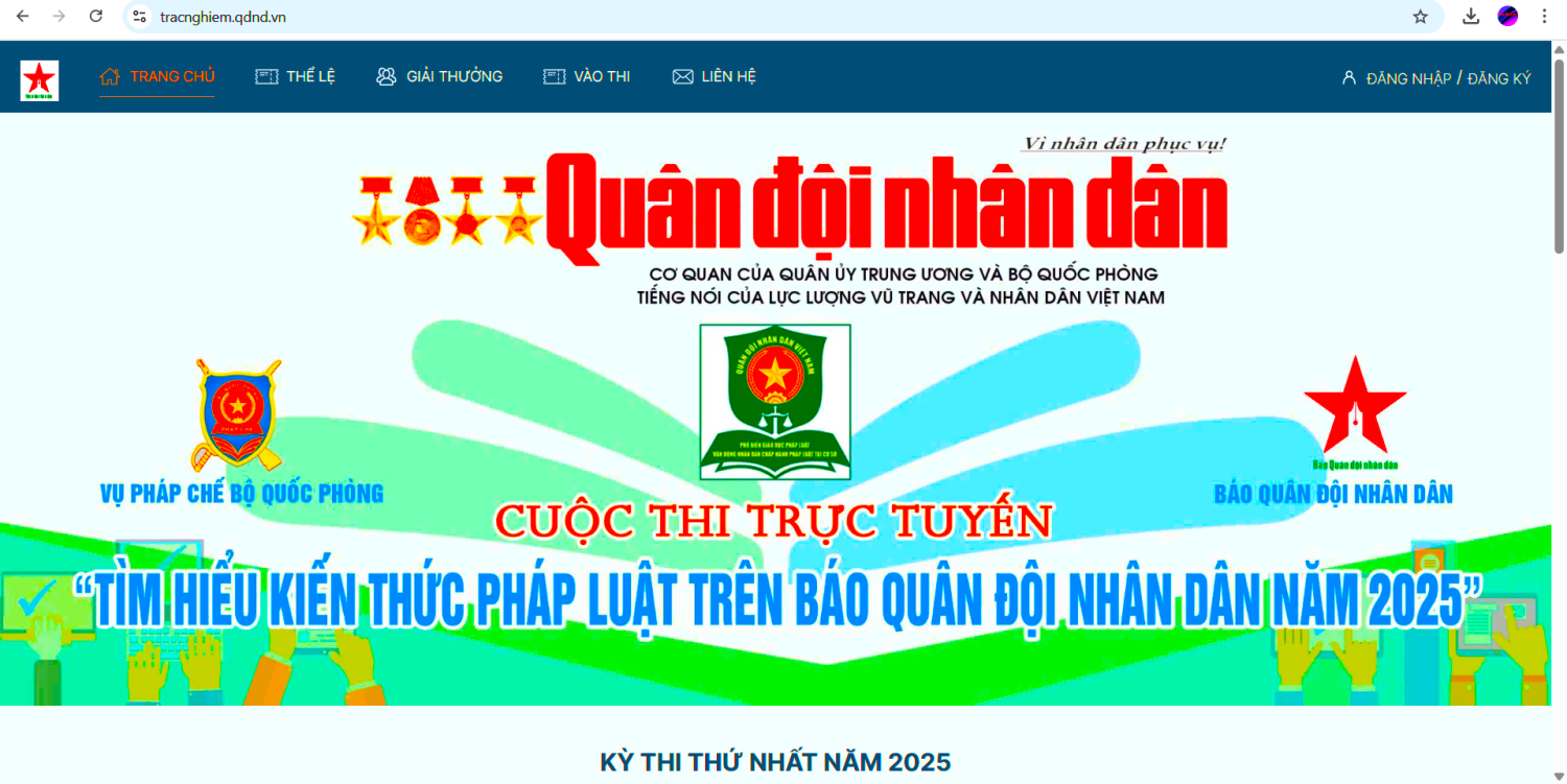 Cuộc thi “Tìm hiểu kiến thức pháp luật trên Báo Quân đội nhân dân” năm 2025